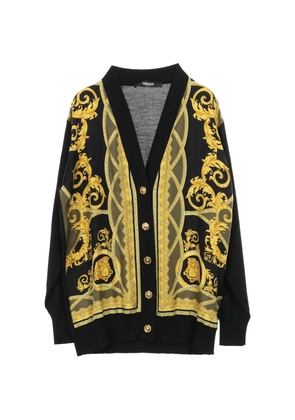 Versace Pre-Owned 2010s Medusa button V-neck cardigan - Black