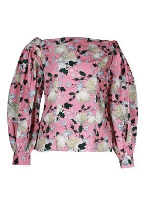 ERDEM floral-print off-shoulder top - Pink