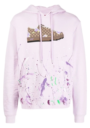 Mostly Heard Rarely Seen 8-Bit sneaker-print long-sleeve hoodie - Purple