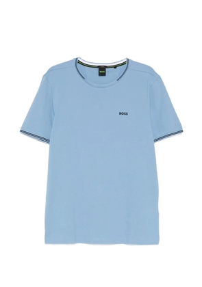 BOSS striped-trim T-shirt - Blue