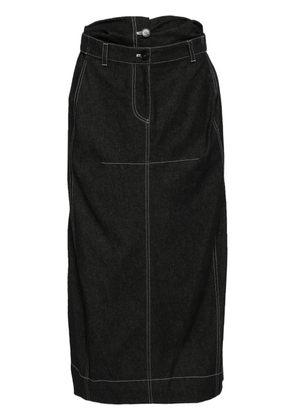 Low Classic double waist maxi denim skirt - Black