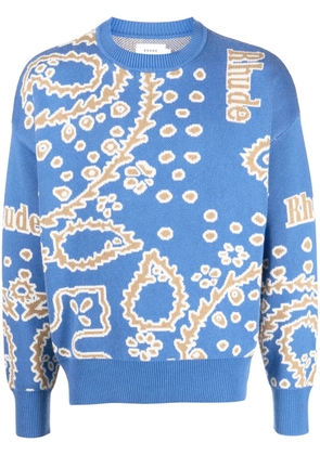 RHUDE bandana-knit sweater - Blue