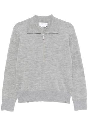 Thom Browne 4-Bar stripe zipped polo shirt - Grey