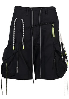 Mostly Heard Rarely Seen multi drawcord cargo shorts - Black