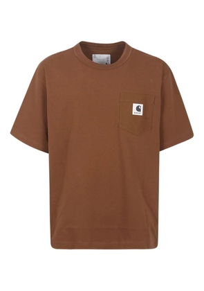 sacai chest-pocket T-shirt - Brown