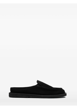 REFERENC suede square toe slides - Black