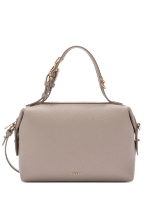 Furla small Double Boston leather tote bag - Grey
