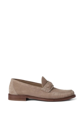 Brunello Cucinelli twisted suede loafers - Neutrals