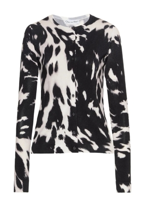 Oscar de la Renta cowhide-print button cardigan - Black