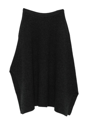 Christian Wijnants ribbed asymmetric midi skirt - Grey