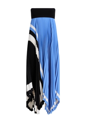 Proenza Schouler pleated patterned asymmetric party dress - Blue