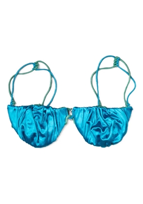 Isa Boulder reversible ruched bikini top - Blue