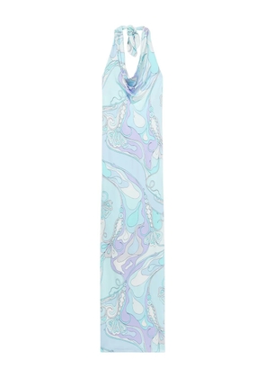 PUCCI orchidee-print maxi dress - Blue