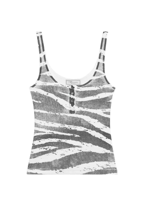 Blumarine zebra-print ribbed top - White
