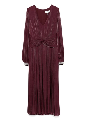 NISSA pleated chiffon midi dress - Purple