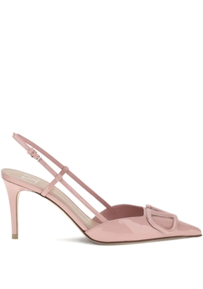 Valentino Garavani 80mm V-logo signature slingback pumps - Pink