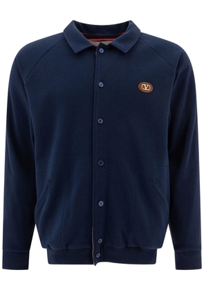 Valentino Garavani logo-patch cardigan - Blue