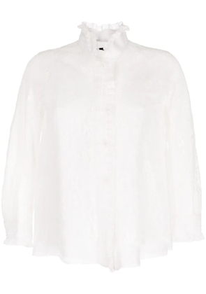 SHIATZY CHEN organza lace-overlay jacket - White