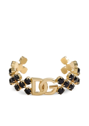 Dolce & Gabbana DG logo black-stone bracelet - Gold