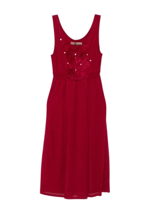 John Galliano Pre-Owned 2000s floral-embelliahment dress - Red