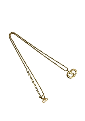 Christian Dior Pre-Owned 2000-2010 Gold Plated CD Logo Pendant Necklace costume necklace