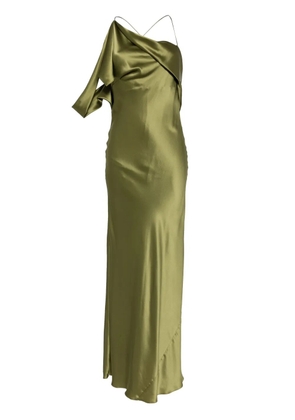 Michelle Mason asymmetric design silk gown - Green