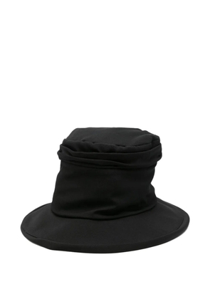 Yohji Yamamoto ruched-detail hat - Black