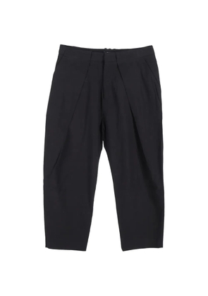 Balmain Pre-Owned draped straight-leg cropped trousers - Black