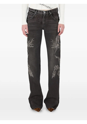 Blumarine eyelet-embellished jeans - Black