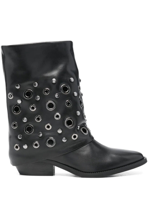 Julie Dee 40mm eyelet pointed-toe boots - Black