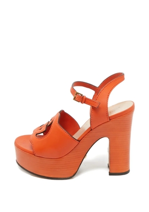 Gucci Pre-Owned leather platform sandals - Orange