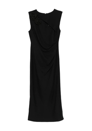 Marella rose-embellished sleeveless midi dress - Black