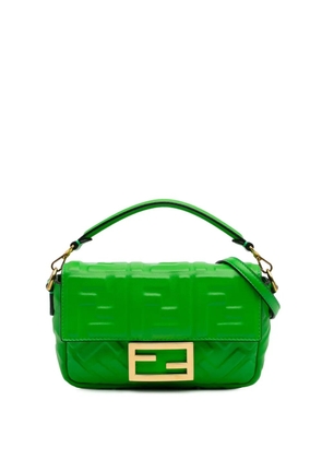 Fendi Pre-Owned 2010-2024 Mini Zucca Embossed Leather Baguette satchel - Green