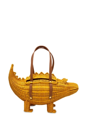 SERPUI crocodile handle satchel - Yellow