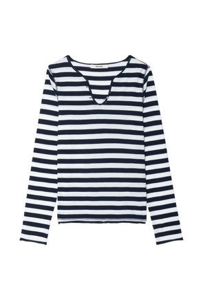 Zadig&Voltaire striped embellished long-sleeve T-shirt - White