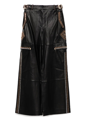 Camilla leather utility trousers - Black