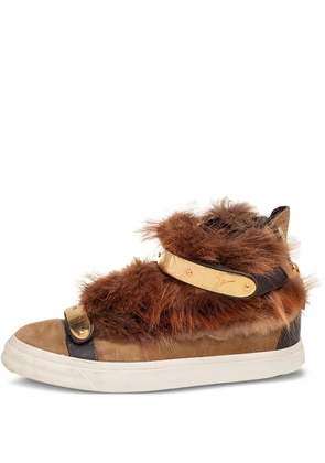 Giuseppe Zanotti Vintage fur suede sneakers - Brown