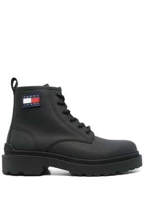 Tommy Jeans leather lace-up boots - Black