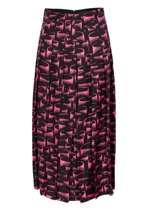 ACE HARPER The Leslie abstract-print midi skirt - Black