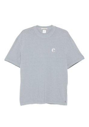 Eleventy Running Club-print cotton T-shirt - Blue