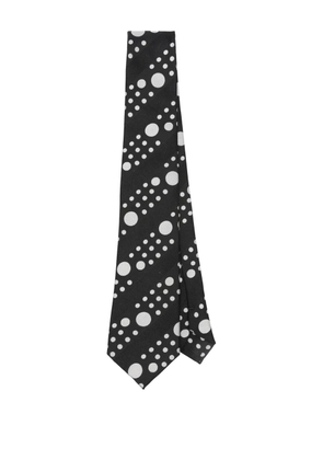 Yohji Yamamoto polka-dot silk tie - Black