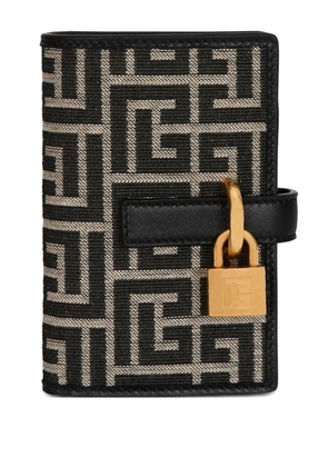 Balmain monogram jacquard wallet - Black