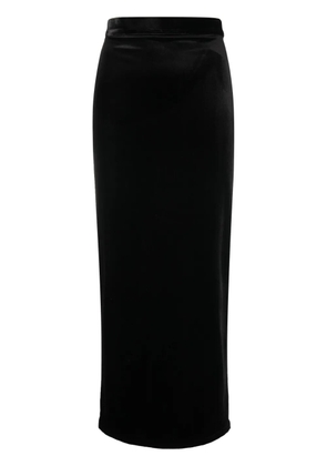 Ana Radu velvet straight maxi skirt - Black
