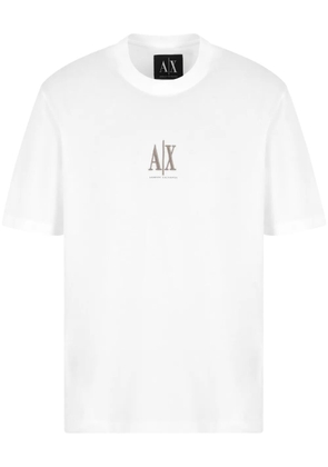 Armani Exchange logo-embroidered T-shirt - White