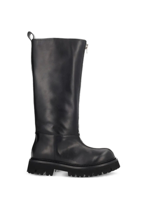Moschino zip leather boots - Black
