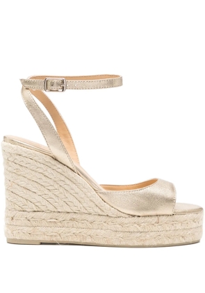 Castañer ankle strap wedge espadrilles - Gold