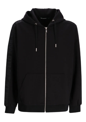 Karl Lagerfeld logo-sleeve zip-up hoodie - Black