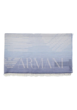 Emporio Armani cotton-blend scarf - Blue