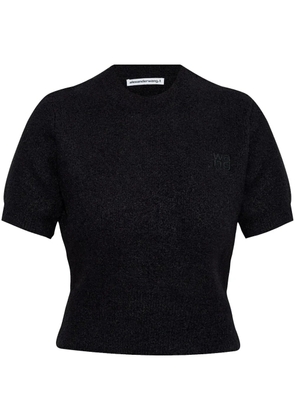 Alexander Wang logo-embroidered T-shirt - Black