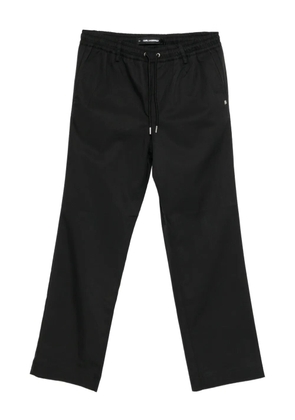 Karl Lagerfeld logo-plaqued straight-leg trousers - Black